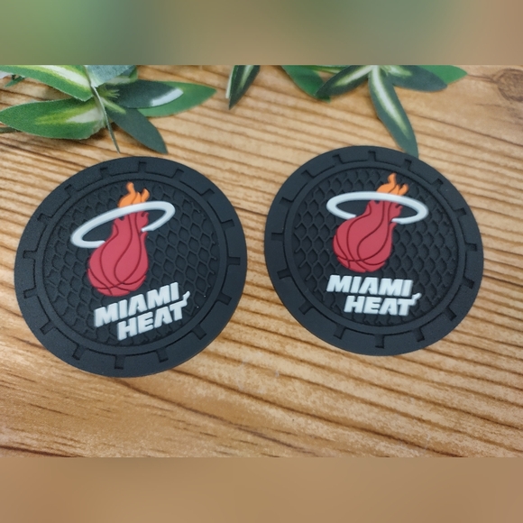 Miami Heat Car Cup Coasters Set Of 2 - Picture 4 of 5